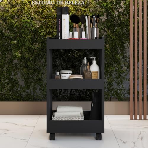 Carrinho Auxiliar Organizador Multiuso (Preto)