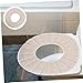 IWOWHERO Warm O-shaped Toilet Seat Cover Durable Stretchable and Washable Toilet Seat Pad Beige for Comfortable and Cozy Bathroom Experience