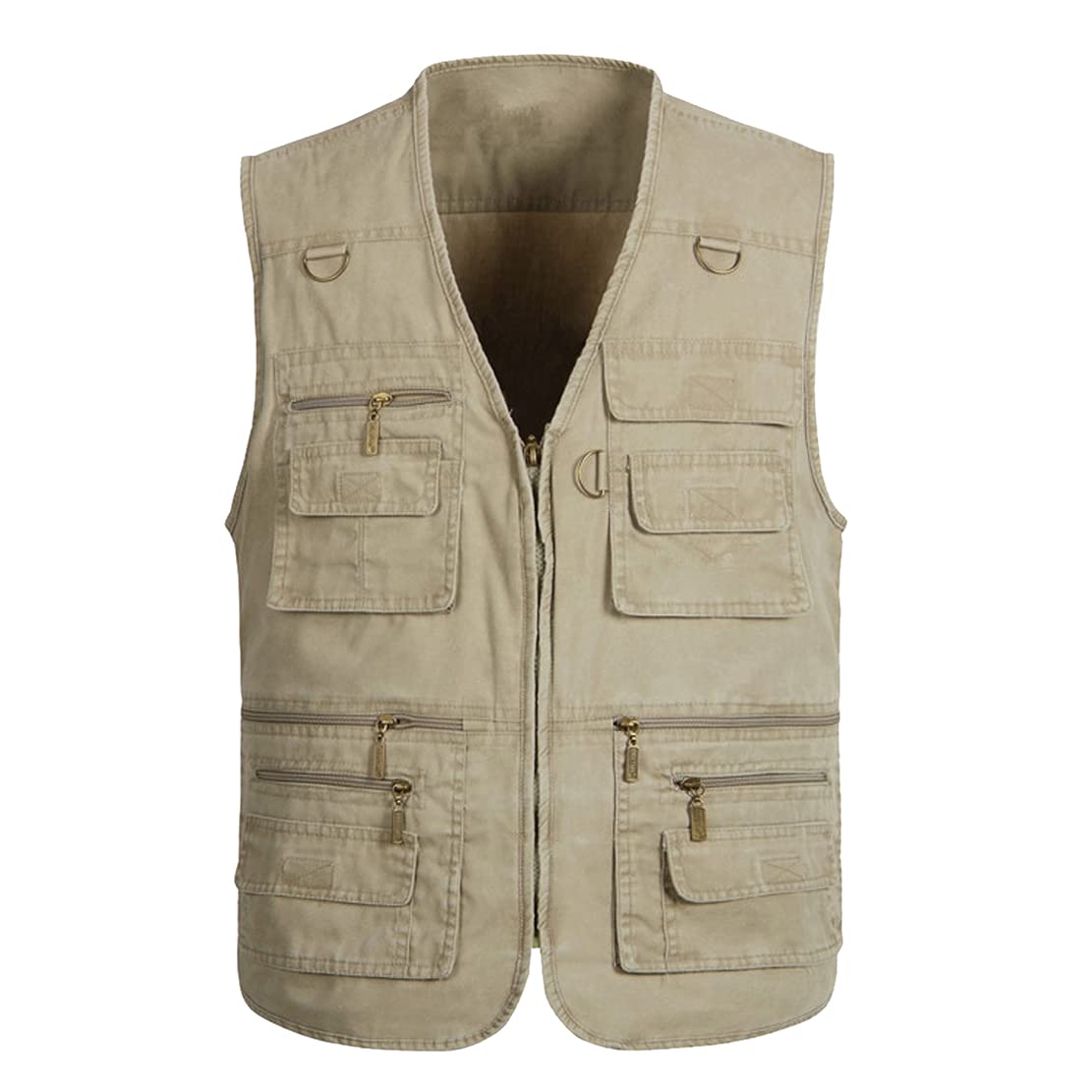 Men's Casual Cotton Outdoor Sleeveless Vest,Hwalleum Mens Summer Classic Lightweight Breathable Multi-pocket Outdoor Utility Gilet Quick Dry Sports Fishing Photography Hiking Gilets Camping Waistcoat