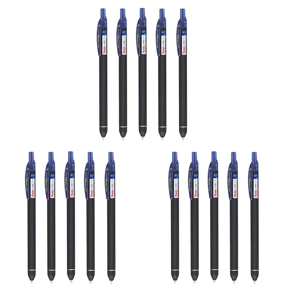 Pentel Energel Click Roller Gel Pen By DTL Company (Blue, 5 Pcs)