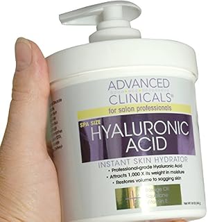 Advanced Clinicals Anti-aging Hyaluronic Acid Cream for face, body, hands. Instant hydration