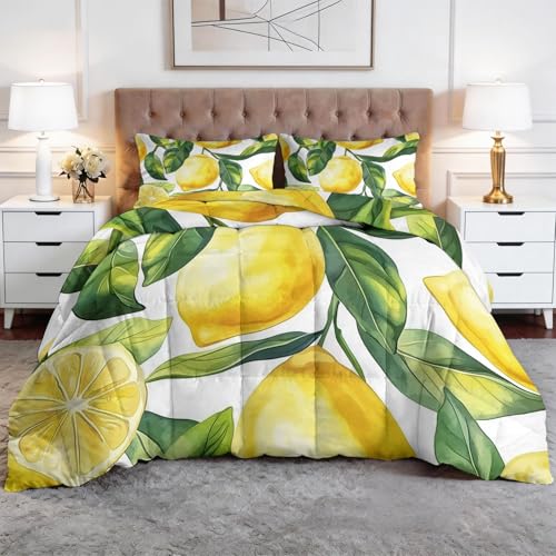 Edredón reversible de estilo vintage con diseño de hojas de limón para las cuatro estaciones 3