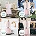 GROSCHE Milano Moka pot, Stovetop Espresso maker, Greca Coffee Maker, Stovetop coffee maker and espresso maker percolator (Pink, 9 cup)
