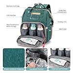 3-in-1-Diaper-Bag-Backpack-with-Changing-Station-Waterproof-Baby-Bag-with-Auto-Foldable-Crib-Travel-Bassinet-with-USB-Charging-Port-and-Shade-Cloth-Green