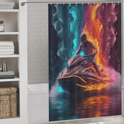 Rideau de douche rideau de bain imperméable polyester 152x183 cm - 2