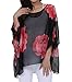 Myosotis510 Women's Chiffon Caftan Poncho Tunic Top Cover up Batwing Blouse (Z-4283)