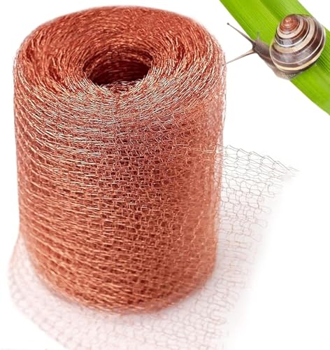YALiya Filet Anti Limaces et Escargots, 12.7cm x 6m Ruban Cuivre Anti Limace, Double Couche Grillage en Bande Cuivre Anti Limace, Barriere Anti Limace pour Jardin Protection
