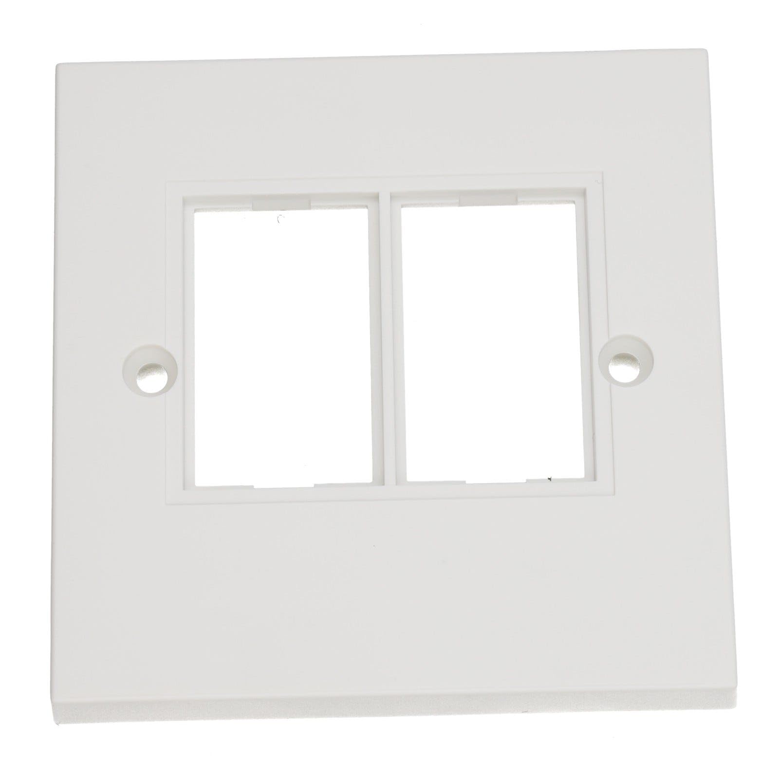 kenable RJ45 Face Plate Wall Socket Double 2 Port for LJ6C Keystone Jack Inserts Single Gang 86x86mm White
