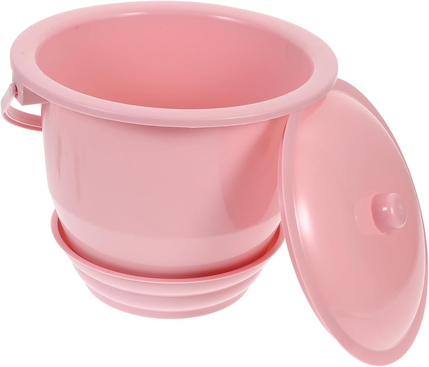 Thickened Household Chamber Pot with Lid Portable Handheld Spittoon for Adults Night Urine Pot Stable Structure Easy Carry Red