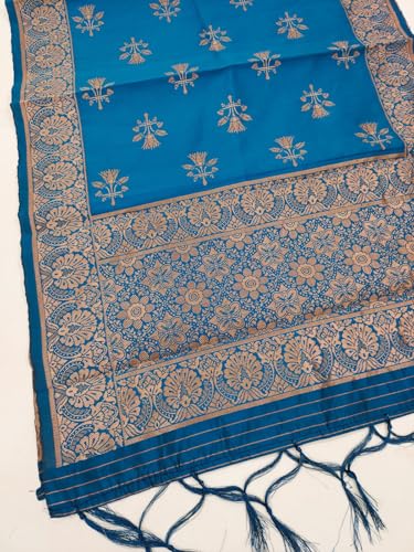 Image of Women's Banarasi Silk Unstitched Salwar Suit Dress Material with Dupatta, Unstitched Salwar Suit Set with Dupatta, Salwar Material for Women, Salwar Material for Women Unstitched