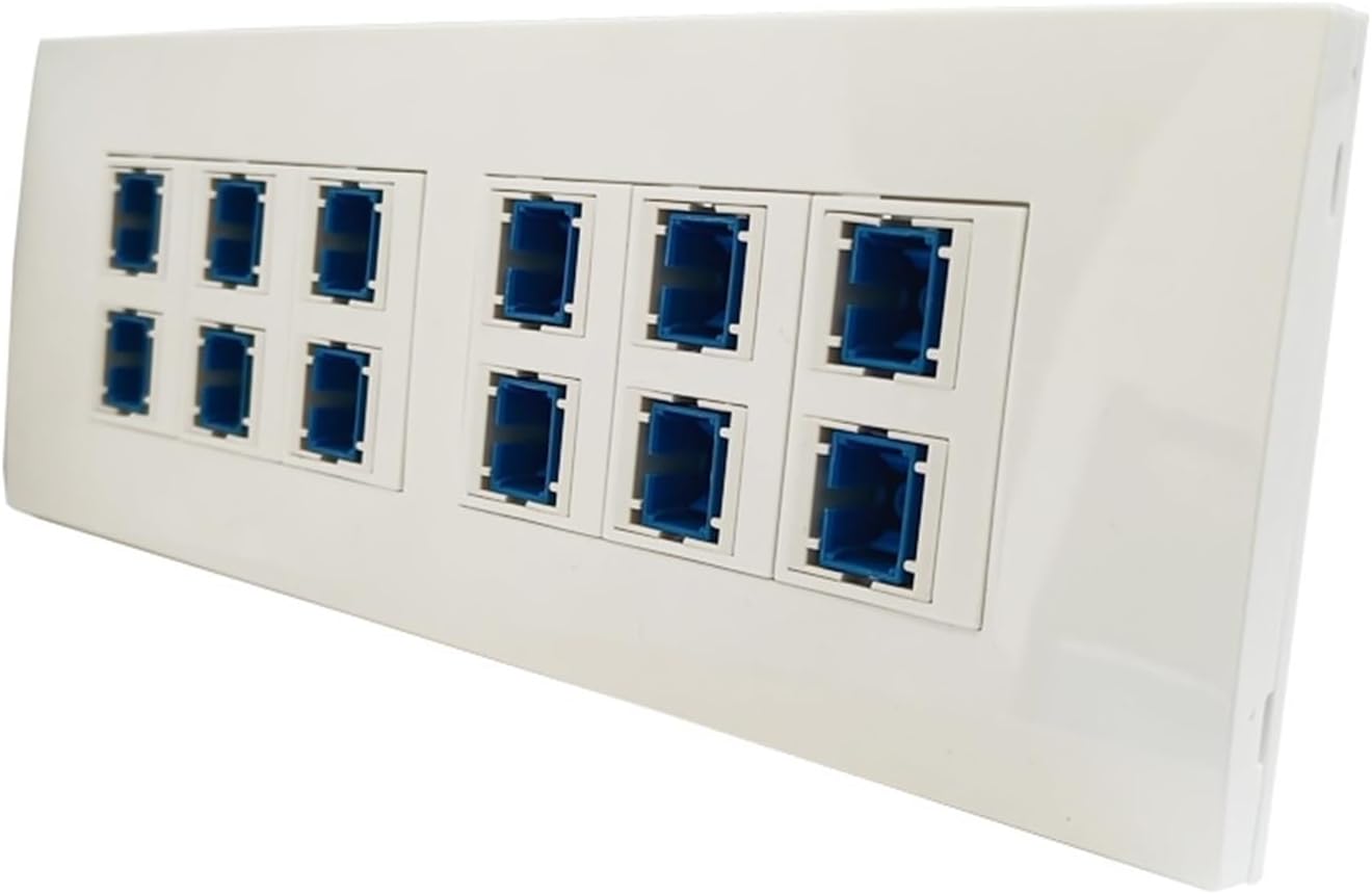 12-port SC UPC fiber optic wallplate with SC/SC female straight-through connector for SC-SC network fiber optic plugs and sockets.(Orange)