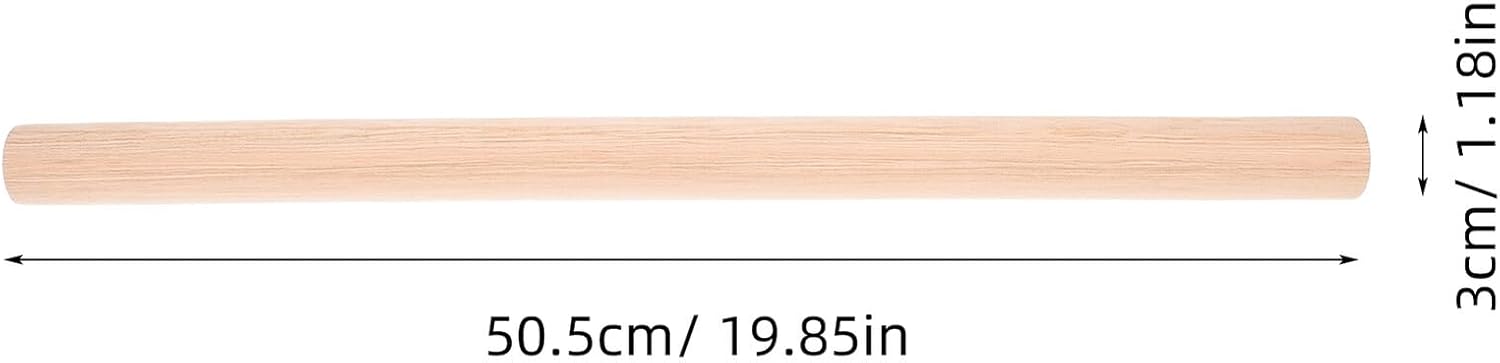 Beavorty 2pcs Wooden Rolling Pins for Baking and Crafting, 50cm X 3.2cm Solid Wood Pastry and Pasta Roller, Non-stick Dough Roller for Bread, Cookie, and Clay Craft Use