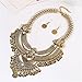 Thkmeet Fashion Bib Bohemian Statement Necklace and Earrings Punk Ethnic Style Jewelry Set for Women (Anti-gold)