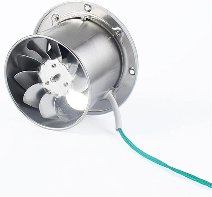 Ventilador de Extracción de Acero Inoxidable de 4 Pulgadas con Cubierta, Motor de Cobre Ultra Silencioso, Flujo de Aire de 160 m3/h para Ventilación de Cocina, Baño y Inodoro miniatura 8