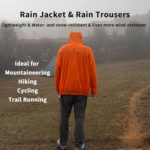 3F UL GEAR Veste de pluie et pantalon de pluie disponibles individuellement, léger, coupe-vent, résistant à la neige et imperméable PU10 000 mm, indéchirable et pliable, pour extérieur, randonnée – vue 6