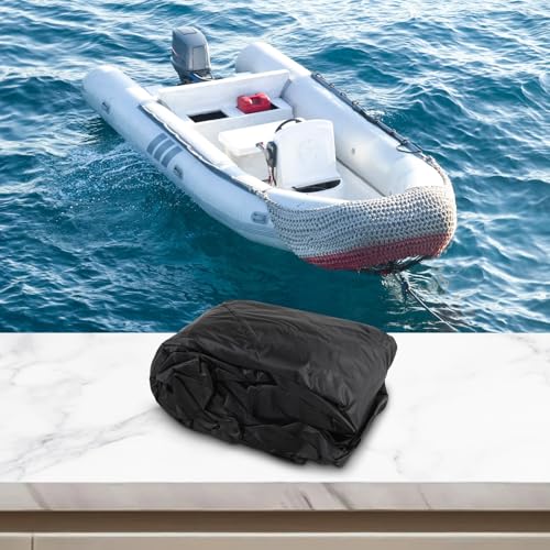 Cubierta inflable para barco, tela Oxford 210D, impermeable, protección marina con cordón, varios tamaños, color negro (230 x 165 x 46 cm)