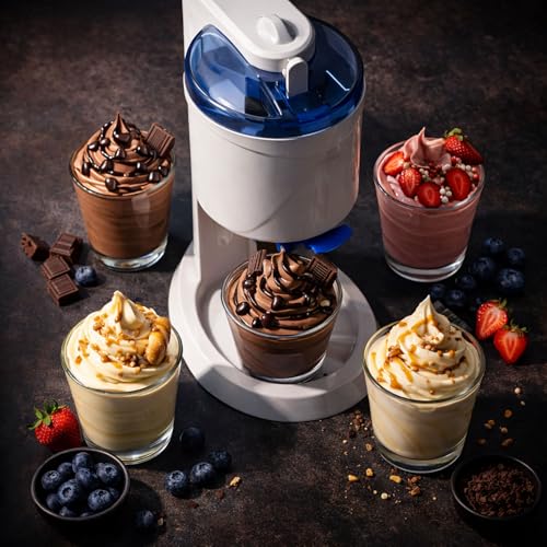 Foto von Gino Gelati GG-45W-Blue Rico 4in1 Softeismaschine, Eismaschine, Frozen Yogurt-Milchshake Maschine, Flaschenkühler