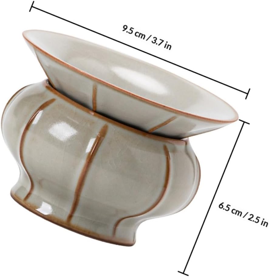Ceramic Tea Infuser and Filter for Loose Leaf Tea Beige Ruyao Porcelain Material with Tray Suitable