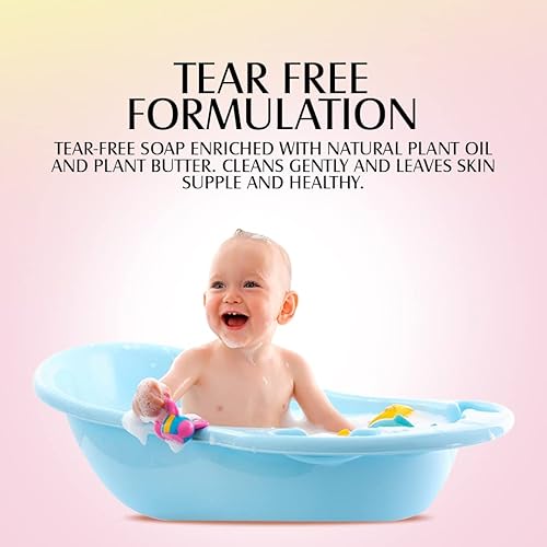 Miniatura 4 de Mom & World Jabón natural para bebés enriquecido con aceite de coco orgánico, aceite de almendras dulces, vitamina E, manteca de karité y cacao,