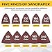 260pcs Oscillating Multi Tool Sanding Kit, 5pcs Triangle Sanding Pads and 5pcs Finger Sandings Pad, 250pcs Multi Tool Sandpaper for Wood/Plaster Polish Sandings, Other Surfaces