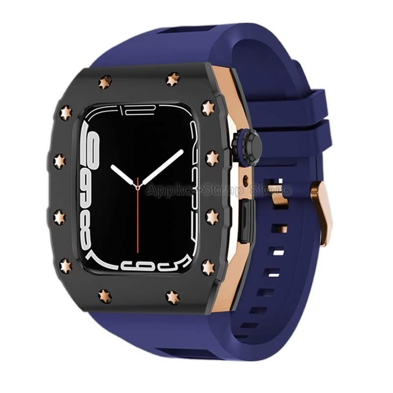 Kit de modification Apple Watch contre les chocs avec bracelet silicone et cadre métal