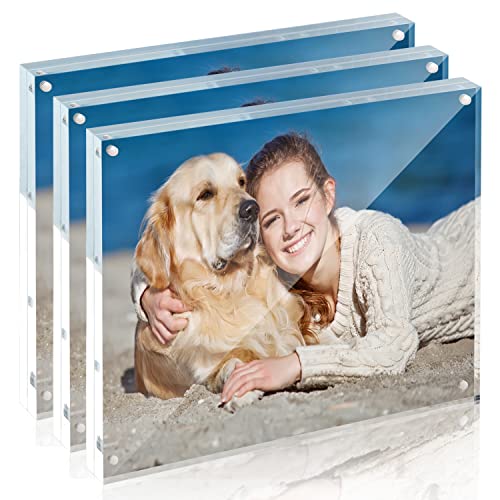 Twing Acrylic Frame 8 X 10, 3 Pack Premium Acrylic Picture Frame 8X10 Magnetic Picture Frame Thickness 10+10Mm Clear Picture Frame, 8 By 10 Picture Frames Acrylic Magnetic Photo Frame Self Standing Double Sided Frame Gift Ideal, Picture Frame #TOP18