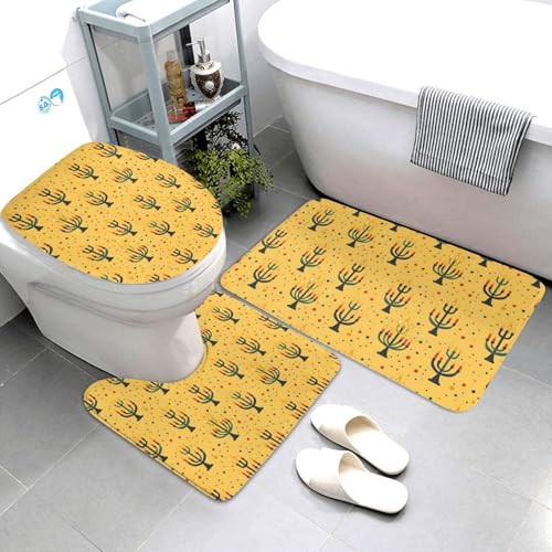 Tapis de bain lavable en forme de U à imprimé bougies - 2