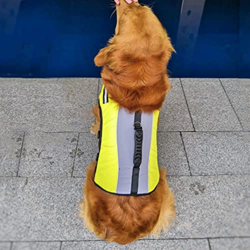 Pet Safety Jackets For Dogs Reflective Vest Adjustable Lifesaver Jacket Preserver Inflatable Safety Dog With Handle Flotation Swimsuit For Small Medium Large Dog M Dog Boating Coat #TOP3