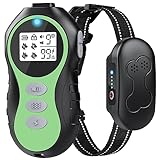 Dog Shock Collar Training Effect is Obvious, Waterproof Rechargeable Electric Dog Training Collar with Remote for Small Medium Large Dogs (15-150lbs) with Flashlight Beep Vibration Shock Modes (Green)