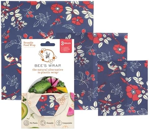 Bee's Wrap Beeswax Wraps for Food - 3 Pack of Assorted Beeswax Wr...