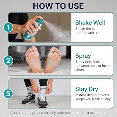 AKILEINE Foot Powder Spray 150ml - Absorbs Moisture, Deodorizes & Refreshes Feet, Prevents Overheating & Irritation, Use on Feet & in Shoes