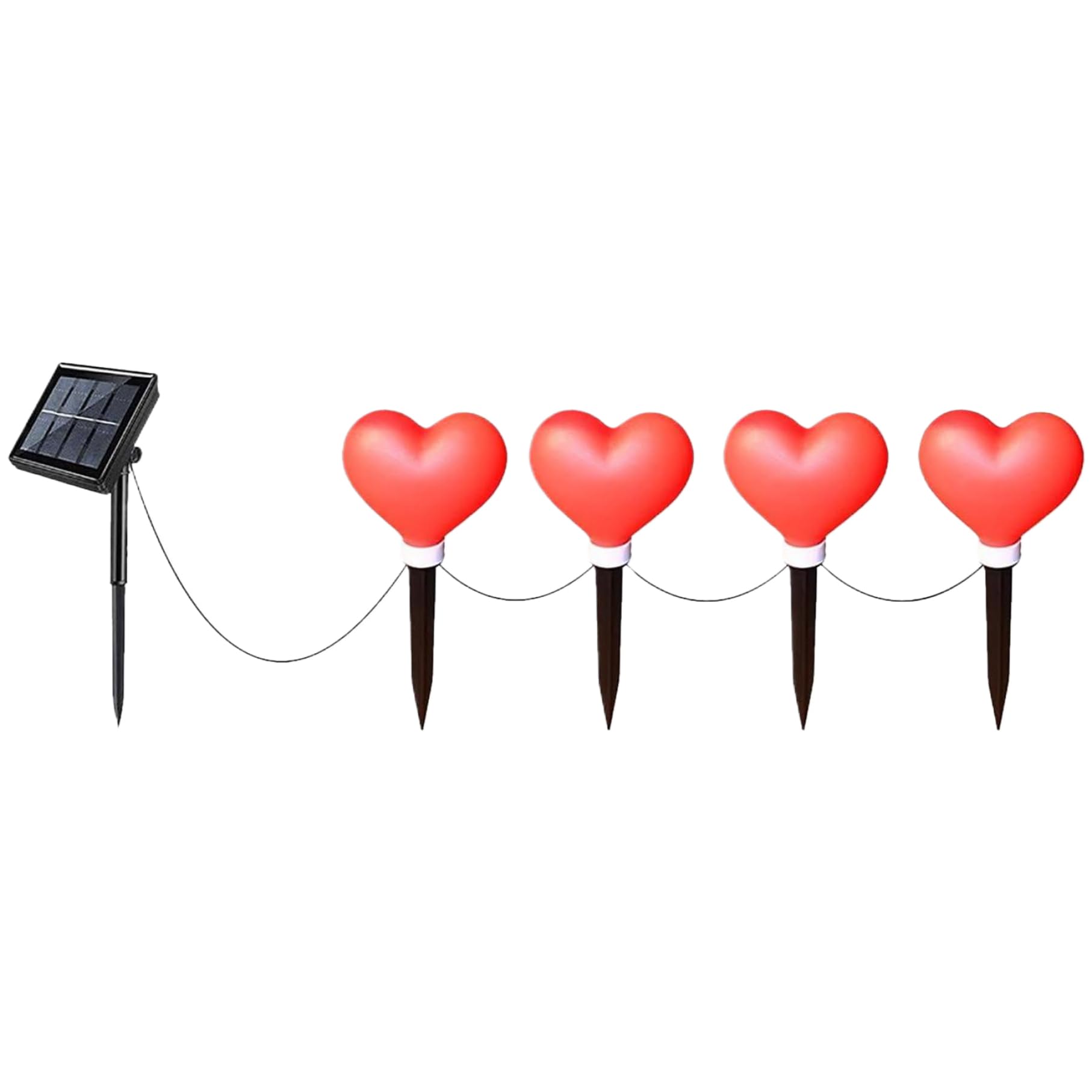 fkngcp Valentines Day Decorations, 4PCS/Set Waterproof Heart Solar Lights Outdoor, Valentines Day Decor Heart Shaped Light for Garden Pathway Flowerbed Porch Walkway Decor