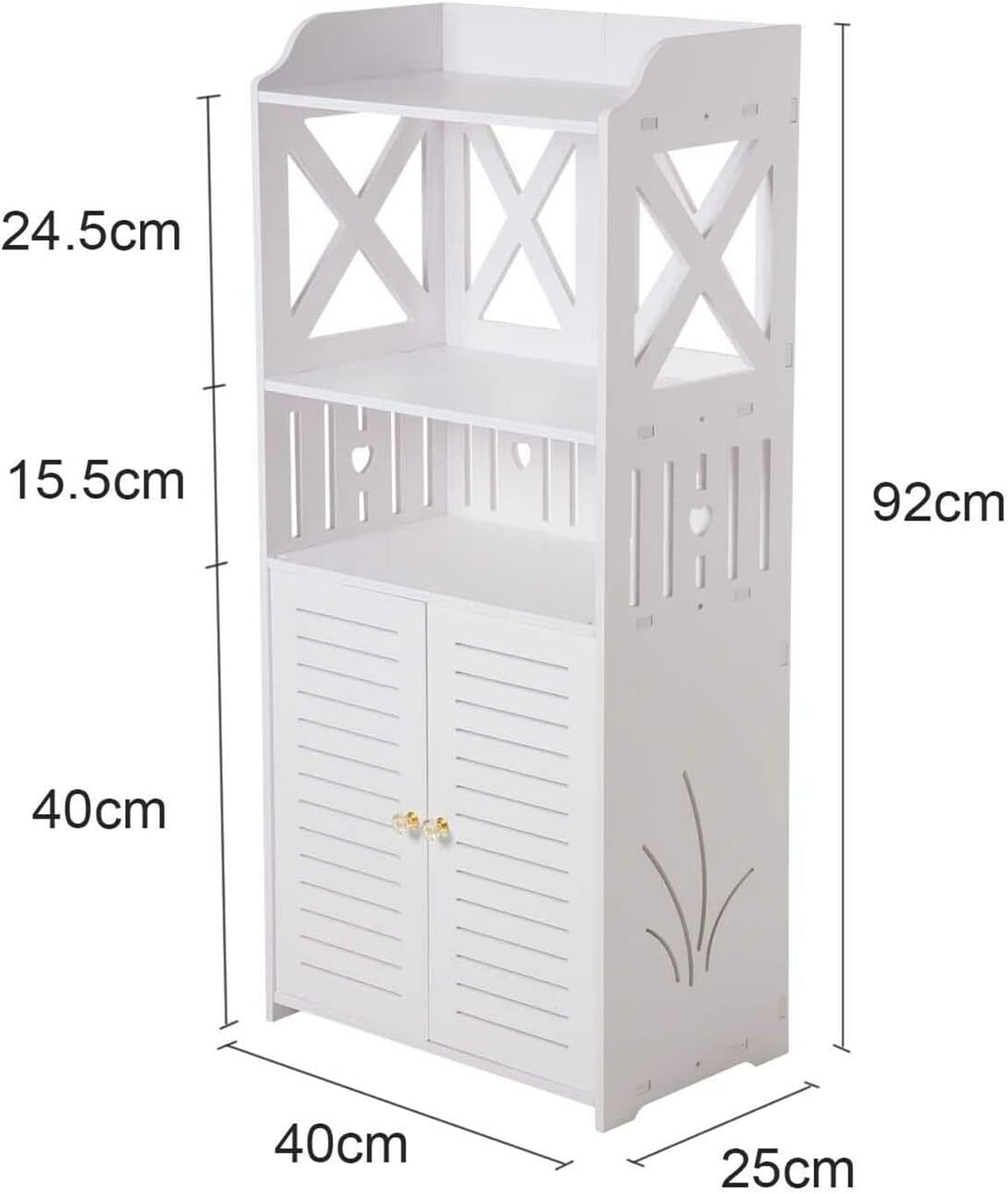 Bathroom Storage Cabinet – Floor Standing Organizer with Shelves & Door, Multifunctional Storage Unit for Home, Office, Living Room, Kitchen, or Entryway (3 Tier)