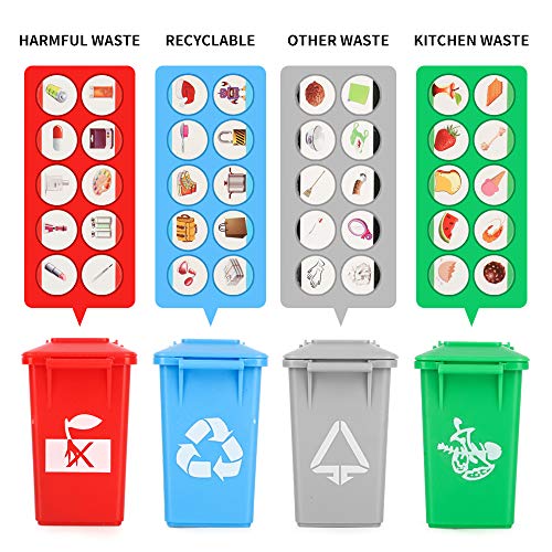 Garbage Truck Toy Friction-Powered Recycling Truck Toy With 4 Rear Loader Trash Cans,Dump Truck Toy Play Vehicles Car Toys Gifts For 3 4 5 6 Years Old Kids Boys Girls #TOP5