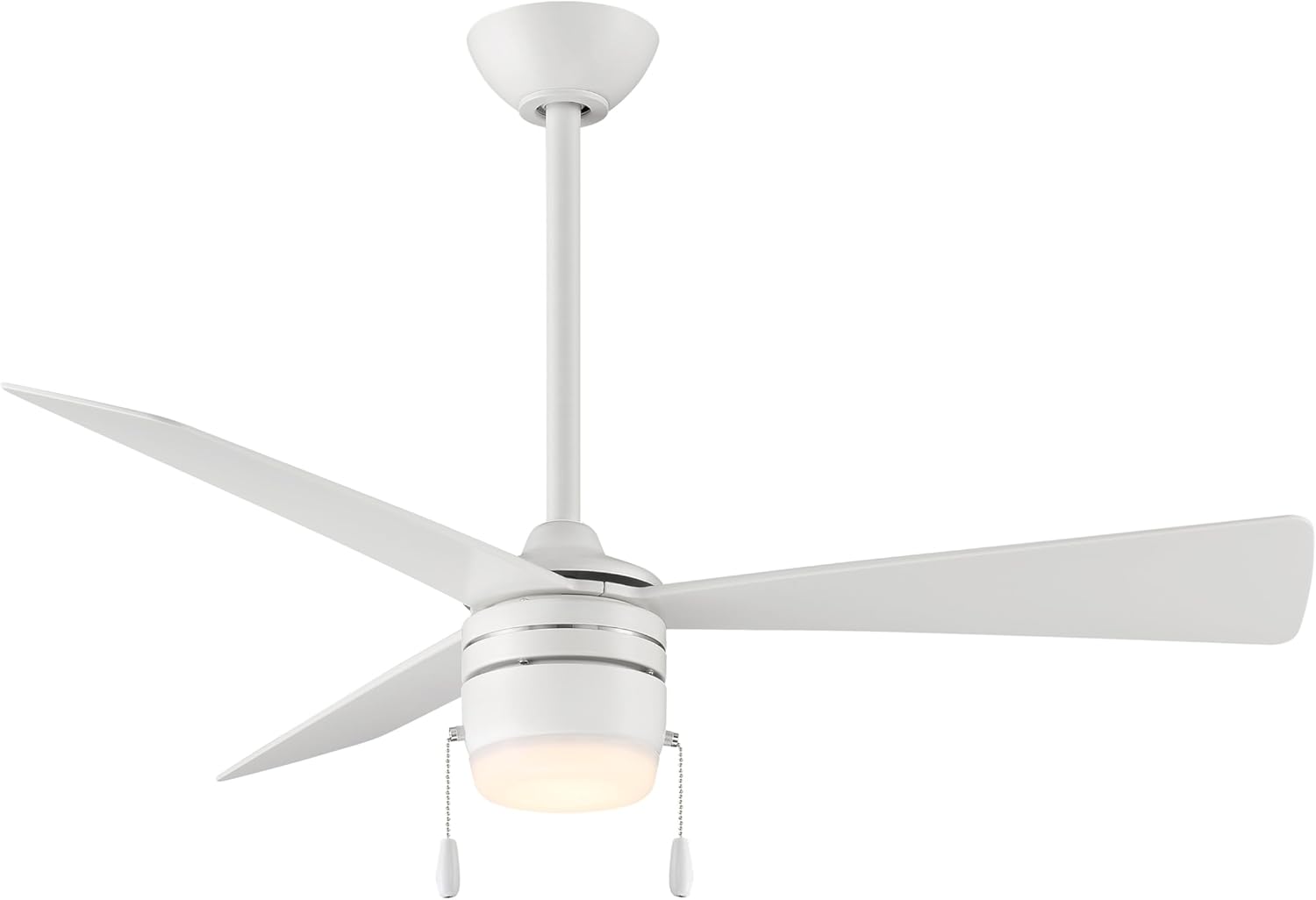 MINKA-AIRE F676L-BRS/SL Vital 44" 3-Blade LED Ceiling Fan in Brilliant Silver Finish with Silver Blades and a White Lens