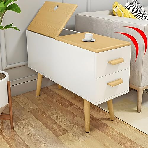 Table de bout en bois naturel table d'appoint moderne grand espace rangement - 5
