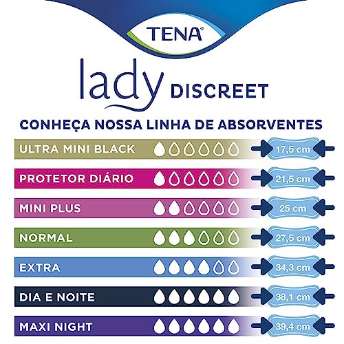 Tena Lady Discreet, Protetor Diário Incontinência Leve, Liner, sem abas - 14 unidades