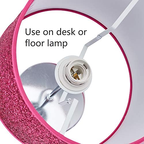 Innoteck Multi-purpose Glitter Cylinder Lamp Shade for Ceiling Chandelier and Desk Lamp - Rose Red