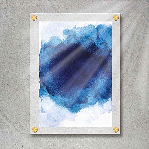 Abstandshalter Edelstah,KLEHOPE 4 Stück Abstandshalter Gold, Acryl Schild Halterung, Schilder Befestigung für Schilder, Werbetafel, Glas, Spiegel (Mit Schrauben und Expansionsrohren)