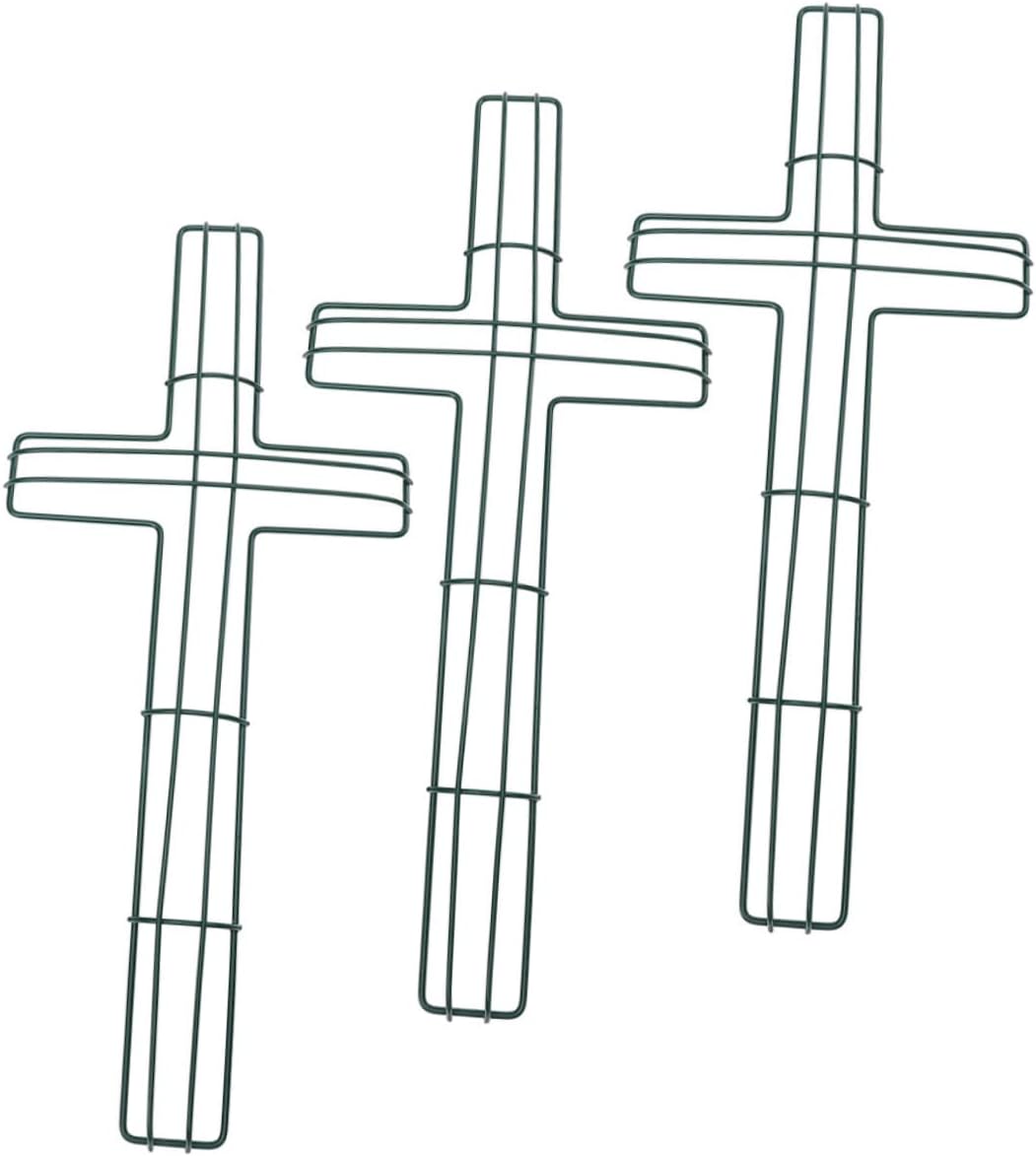Ciieeo 3pcs Cross Wreath Frame Garland Support for Flower Arrangements for Easter Christmas and Holiday Decorations
