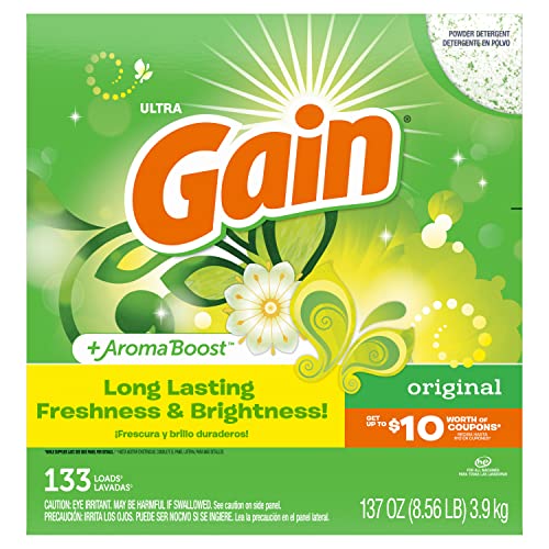 Gain Powder Laundry Detergent For Regular And He Washers, Original Scent, 137 Ounces 133 Loads #TOP12