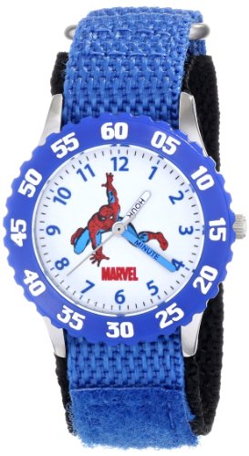 Marvel Kids' W000103 Spider-Man Stainless Steel Time Teacher Watch