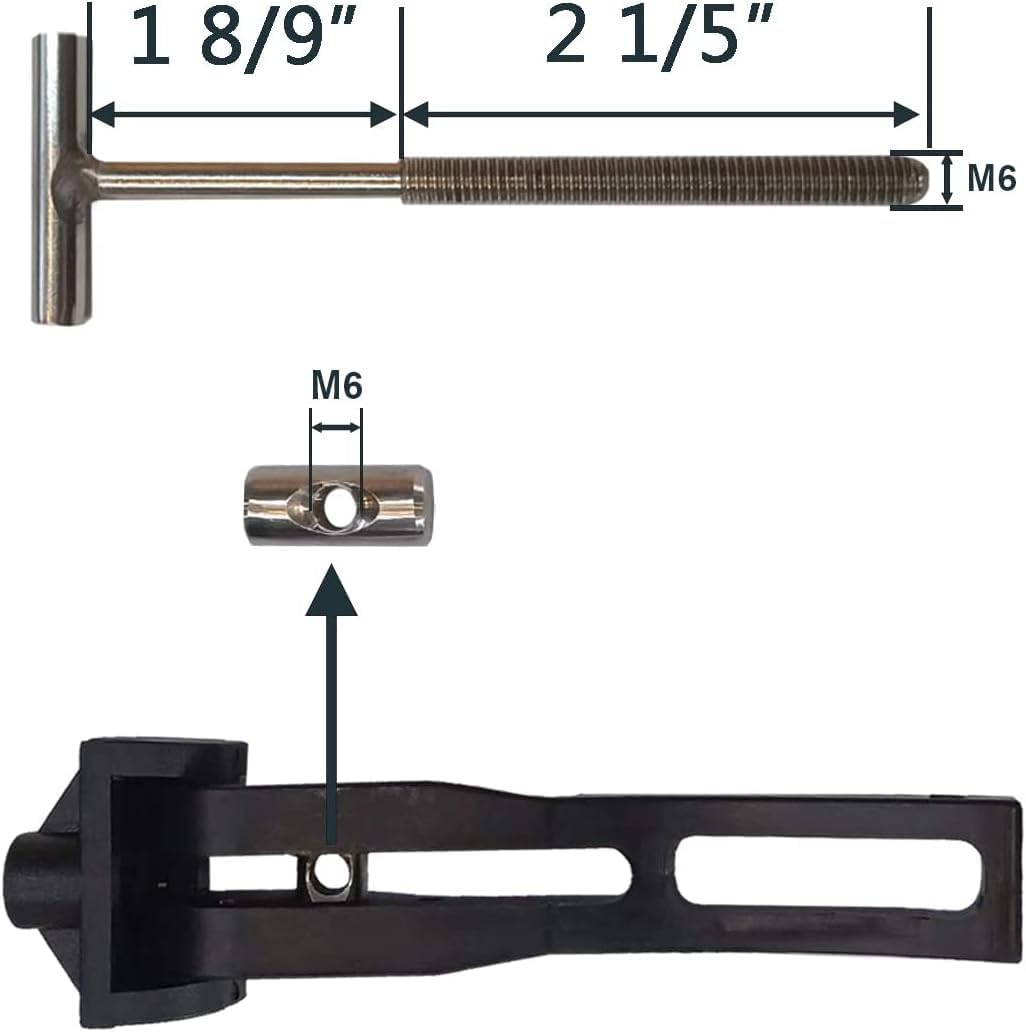 Truck Tonneau Cover Replacement and Accessories Part Kit for Hard Tri-fold & Quad-fold Truck Bed Cover, Universal Replacement Parts for Hard Tri-Fold Tonneau Cover -6* T-Bolts, Rear Clamp, Front Clamp