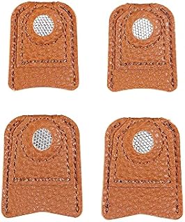 magi gift 4 Pieces Sewing Leather Thimble Finger Protector Coin Thimble Pads for Craft Hand Sewing Quilting Knitting Pin Needles DIY Tools, 2 Sizes