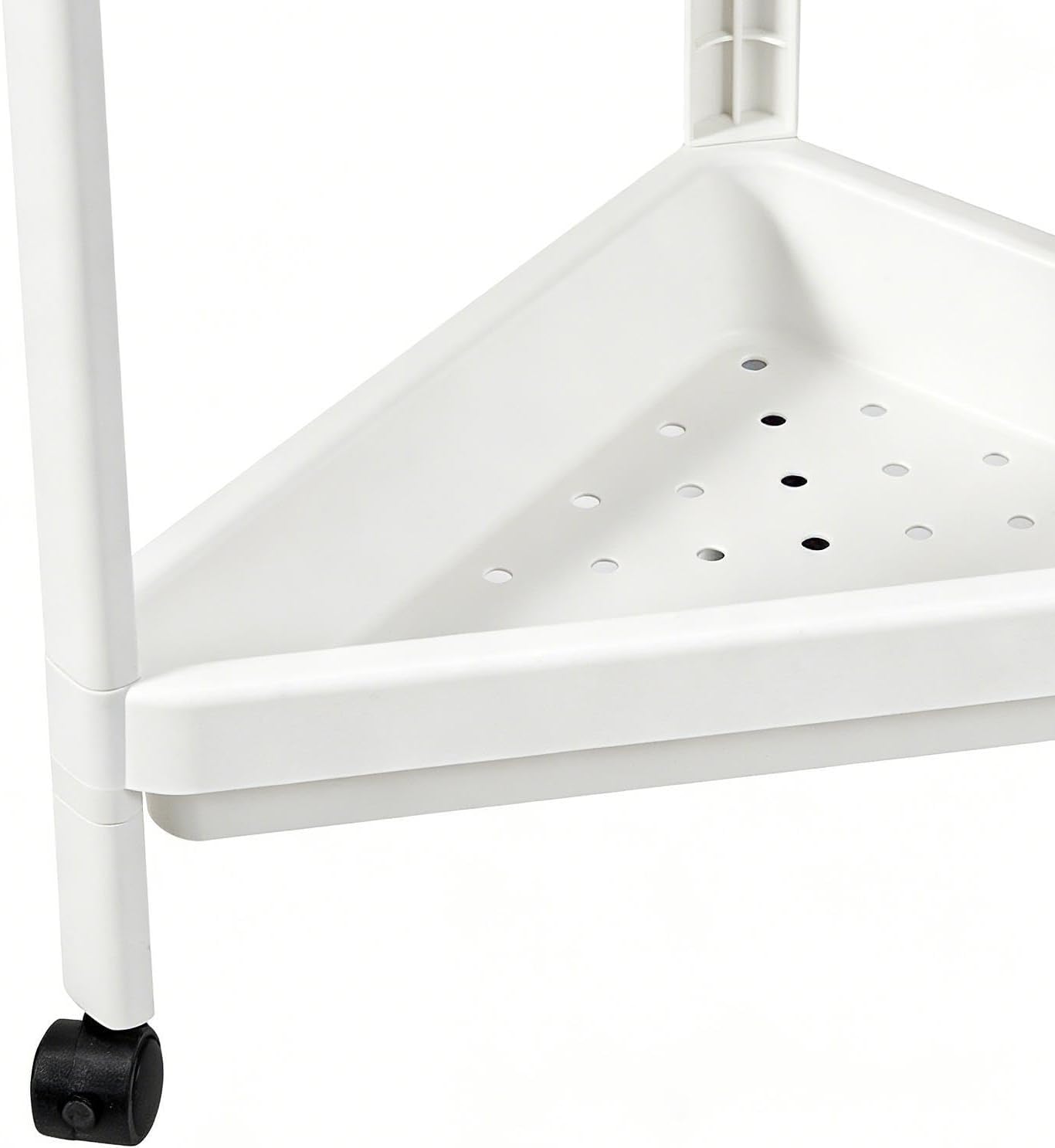 Compact Corner Shelf - Space-Saving Triangle Display Rack, 18 Inch Movable Wheels Support, Wooden Storage Shelf with Balance, Furniture Functional Organizer, Bookshelf for Living Room, Bedroom, Bath