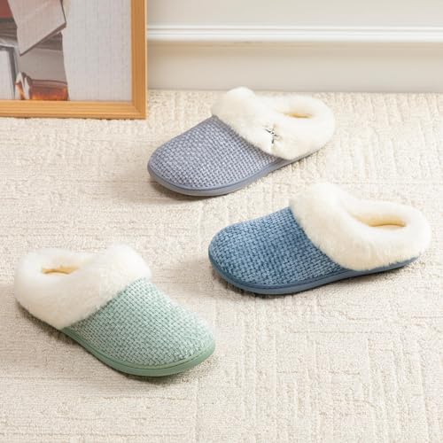 Image of ULTRAIDEAS Women's Breathable House Slippers with Memory Foam, Lightweight Cotton Blend Lining, Indoor Outdoor Slip On Design, Non Slip Rubber Sole for Bedroom, Machine Washable