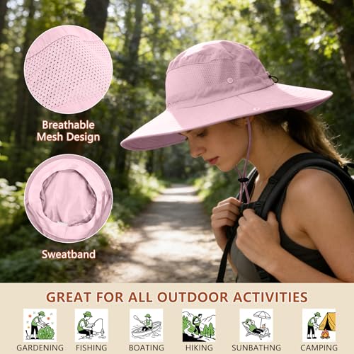 Image of ZOORON Sun Hats for Men Women Fishing Hat with Neck Flap,UPF 50+ Sun Hat Waterproof Wide Brim Bucket Hats for Safari Hiking