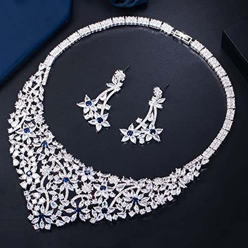 Conjunto de joyería azul real para lucir perfecta como invitada en bodas y fiestas 3