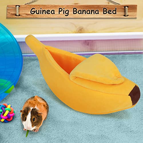 Gneora Bed Cave Hideout Rat Hamster Bed House Small Animal Houses & Habitats Warm Hideout Cozy Banana Bed For Hedgehog Rat Chinchilla Guinea Pigs Ferret Snake Yellow… #TOP2