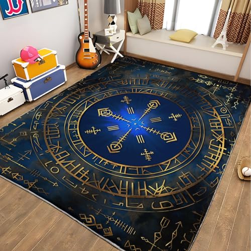 Tapis salon runes vikings pour une deco de chambre chaleureuse